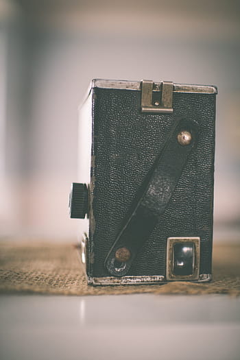 Černá, kožené rádio, umístěny, béžový, rohož, stříbrný, vinobraní, Fotoaparát, antický, rozmazat, klasický