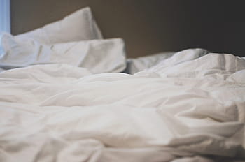 white, bed comforter, set, bed, sheets, pillows, bedroom