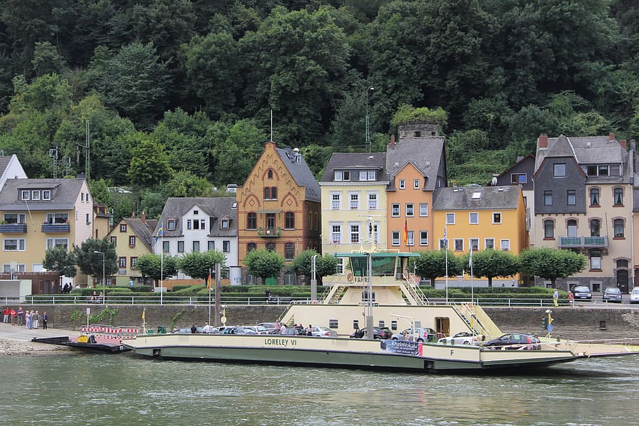 loreley, trajekt, řeka, plavba, voda, loď, Evropa, Německo, avalon, rhine, rhone