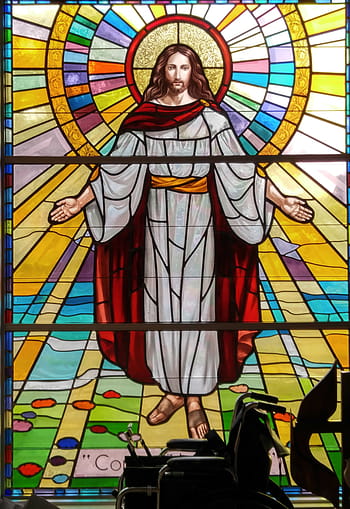 jesus christ wall art, stained glass, jesus, glory, church, stained glass window, glass, stained, window, christ, religion