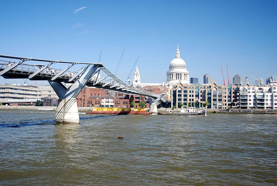millennium, london, river thames, st pauls cathedral, bridge, architecture, architecture design, structure, design, construction, engineering