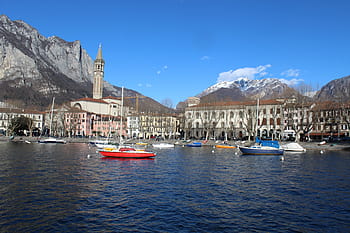 lecco, panorama di lecco, lake como, lombardy, italy