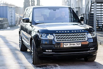 black, land, rover, range, suv, running, road, daytime, range rover, car, truck