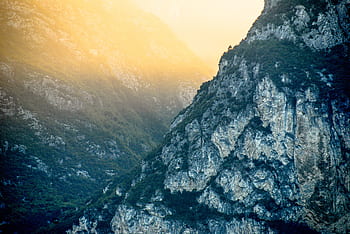 sunset, mountains, valleys, rocks, cliffs, nature, outdoors, adventure