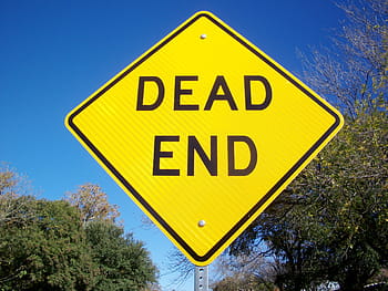 dead, end signage, tree, dead end, street sign, road, traffic, symbol, warning, danger, transportation