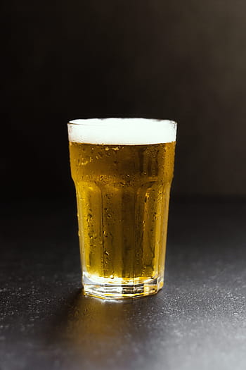Průhledná, skleněné, naplněné, žlutá, kapalný, pivo, Studený, napít se, letní, občerstvení, sklenka
