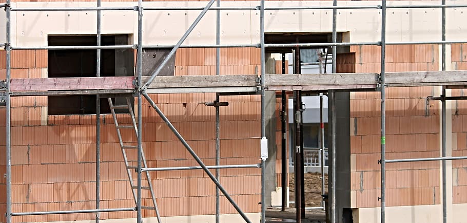 hnědý, bílý, beton, budova, během dne, místě, stavět, Domov, Stavební práce, konstrukce, stavba domu
