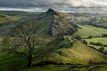 chrome hill, parkhouse hill, peak district, derbyshire, landscape, countryside, clouds, sky, hills, rocks, district