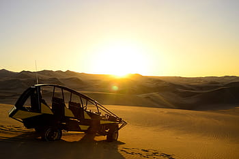 black, white, dune buggy, desert, yellow, dune, buggy, brown, sand, sky, sunlight