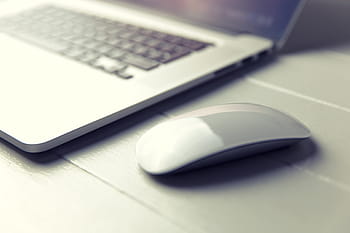macbook, pro, laptop, light, white, wood desk, Macbook Pro, light on, wood, desk, technology