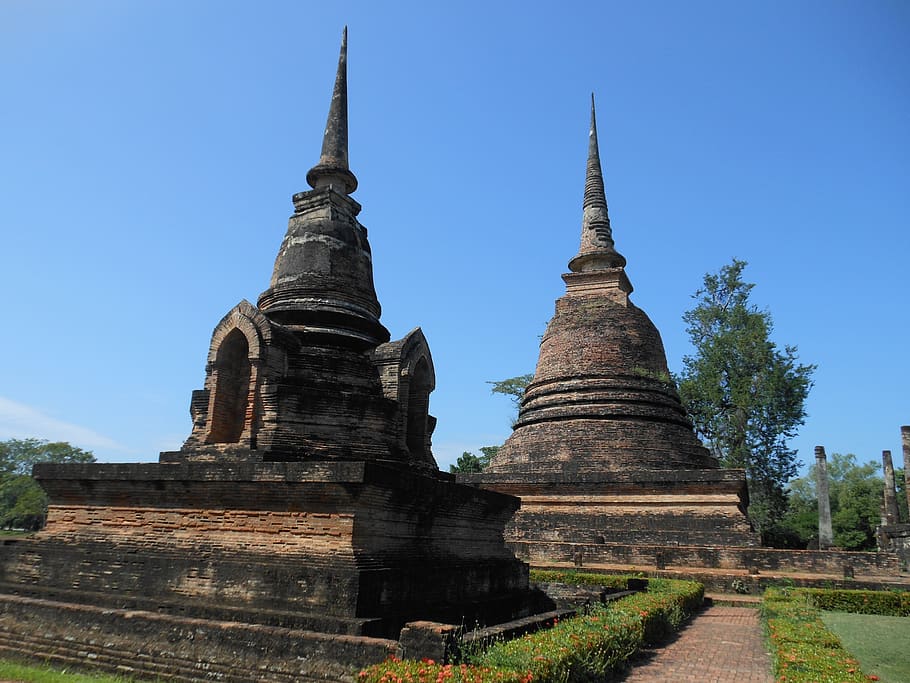 chrám, Thajsko, sukhothai, buddhismus, buddhista