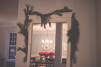 bianca, incorniciato, specchio, dentro, dipinto, camera, rettangolare, accanto, parete, Casa, decorazione