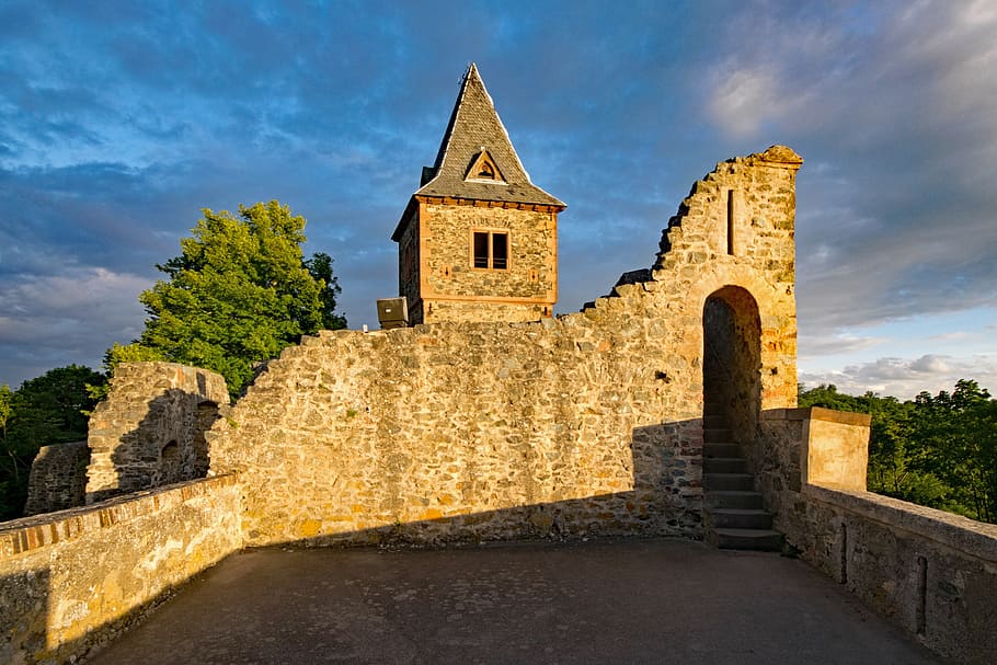 Castle, Frankenstein, Mühltal, Darmstadt, castle, frankenstein, hesse, germany, architecture, places of interest, ruin, building