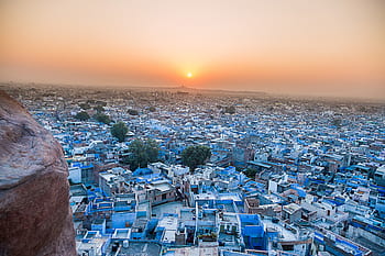 modrý, architektura, Asie, cestovat, rajasthan, budova jodhpur, Indie, město, mehrangarh pevnost, mezník, cestovní ruch