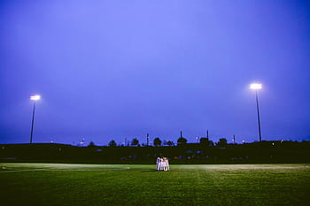foto, jogador de futebol, centro, campo, pessoas, verde, noite, futebol, luzes, escuro, grama
