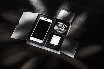 bílý, chytrý telefon, nabíječka, uvnitř, box, podlaha, telefon, mobilní telefon, jablko, iphone, Černá