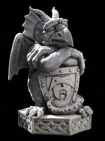 šedá chrlič socha, sochařství, Gnome, chrlič, drak, kámen, zahradnictví, mimo umění, umělecká díla, umění, plastický