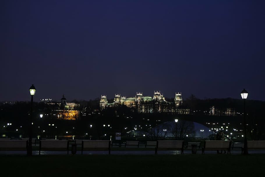 night, castle, tourism, landmark, moscow, culture, palace, panorama, history, historic, landscape