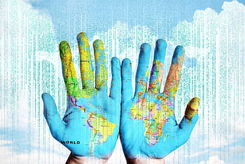 hands, blue, map paint, hand, people, desktop, finger, color, empowr, cryptocurrency, coin