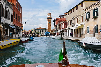 perahu, jalan, pulau, dalam perjalanan, ke Kepulauan, Murano, air, perjalanan, permukaan air, berperahu, laut tengah