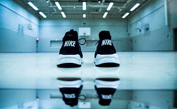 pair, white-and-black, nike, air, low-top, sneakers, white, floor, surface, architecture, building
