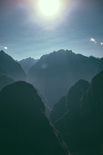 fotografie, pohoří, zataženo, nebe, silueta, hory, den, čas, Příroda, krajina, summitu