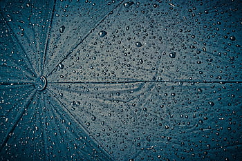 blue, umbrella, covered, water dews, rain, screen, raindrop, wet, weather, rainy weather, drip