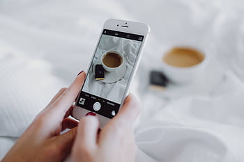 chocolate, cama, café de la mañana, en la cama, blanco, café, taza, mañana, ropa de cama, sábanas, platillo