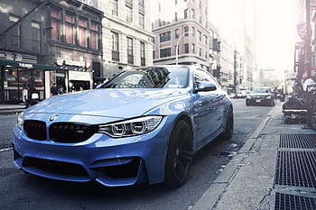 blue bmw coupe, bmw, car, vehicle, transportation, road, city, urban, auto, automobile