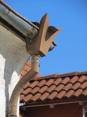 leopoldstr, Hockenheim, tubo della pioggia, Cullis, grondaia dell'acqua piovana, architettonico, dettaglio, tetto, architettura