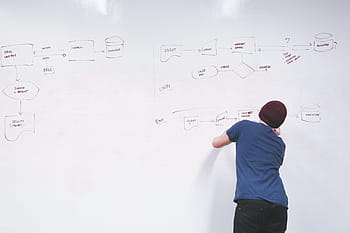 muž, kreslit, bílý, prkno, tabule, prezentace, napsat, Zobrazit, vysvětlit, strategie, diagram