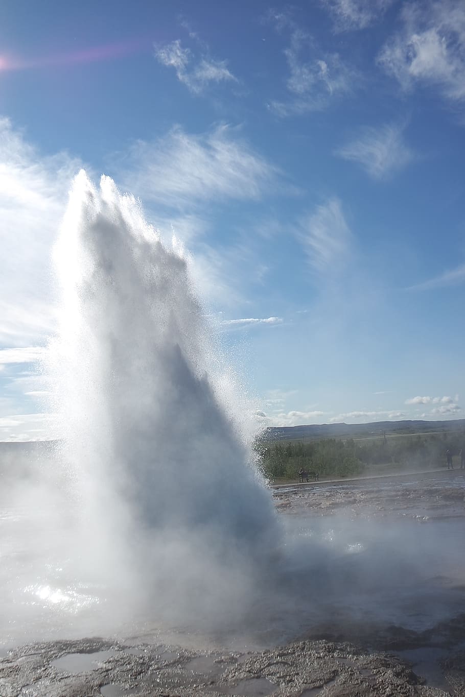 geysir, gejzír, meleg források, víz, Izland, hőség, tájkép, természet, Strokkur