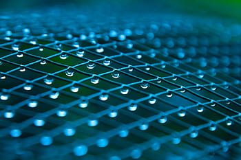 selective, focus photo, teardrop, mesh fence, droplets, drops, rain, geometric, backdrop, background, design