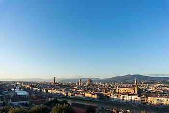 antenne, utsikt, fotografering, dagtid, arkitektur, bygning, infrastruktur, blå, himmel, fjell, solfylt