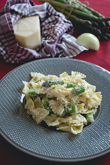 pasta farfalle, asparagus, cheese sauce, Pasta, farfalle, cheese, sauce, homemade, italian, food, gourmet