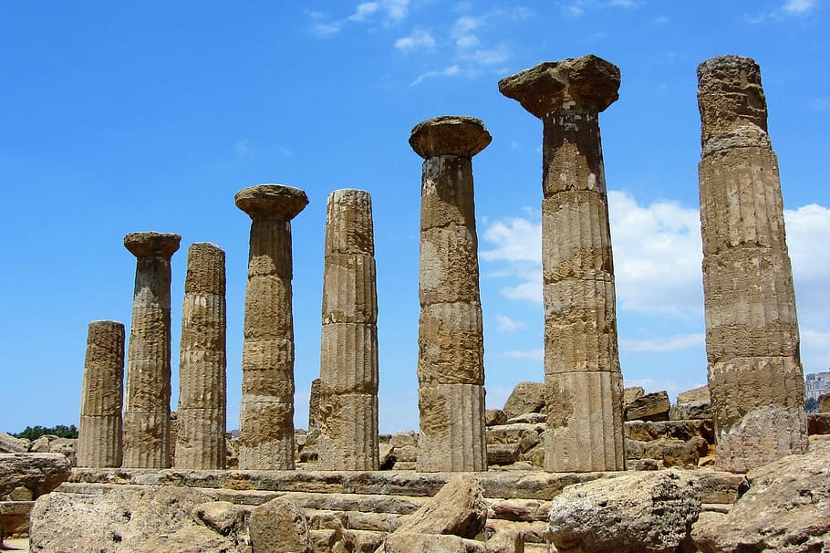 sicily, valle dei templi, temple, greek, ruine, temple of heracles, doric temple, akragas