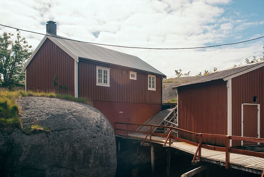 rorbu fishing hut, Rorbu, fishing, hut, Lofoten, architecture and Cityscape, travel Locations, rural Scene, barn, wood - Material, old