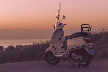 moped kolo, zachytil, západ slunce, moped, kolo, rozličný, přeprava, motocykl, venku, pozemního vozidla, dopravy