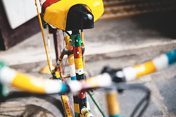 sepeda, kuning, bokeh, olah raga, hobi