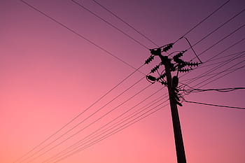 post di elettricità, palo elettrico, il cielo al tramonto, tacchino, elettrico, diretto, tramonto, cavo, cavi, lampade, lampada