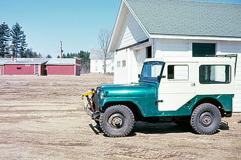 starý, džíp, vinobraní, kamionu, auto, hospodařit, zelená, garáž, stodola, 4x4, antický