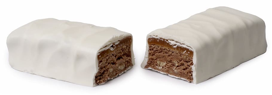 bílá čokoláda, nugát, cukroví, bar, čokoláda, Svačina, sladký, cukr, Chutný, jídlo, kalorií