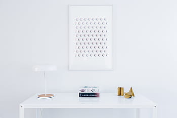stolní lampa, krabice, výzdoba, stůl, bílý, rámy, svítilna, estetický, uvnitř, domácí místnost, moderní