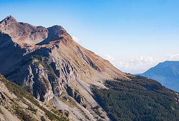 Příroda, krajina, hora, mraky, nebe, tráva, pole, cestovat, dobrodružství, trek, stromy