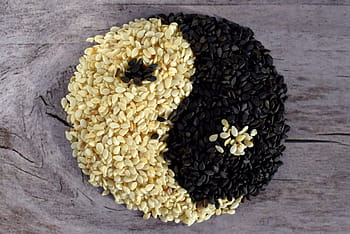 spices, background, sesame, ingredients, white sesame seeds, black sesame, krupnyj plan, macro, seeds, spice