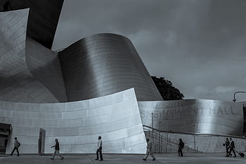 architecture, building, infrastructure, design, disney concert hall, landmark, stadium, people