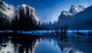 corpo, acqua, bianca, montagna, Parco Nazionale di Yellowstone, Wyoming, paesaggio, Alba, tramonto, montagne, la neve