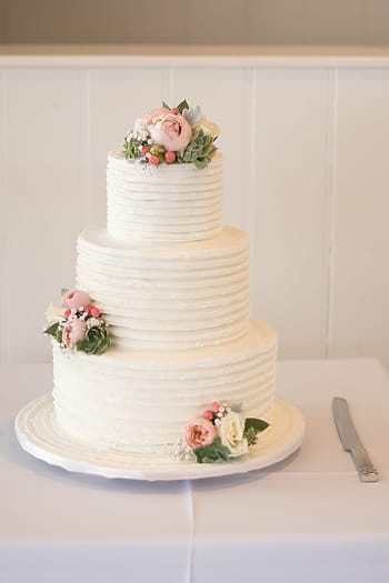 three, tier, floral, cake, cake slicer, three tier, slicer, wedding, wedding cake, sweet, white