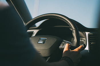 person, riding, seat vehicle, seat leon, ecomotive, 2017, steering wheel, interior, fancy, luxury, steering