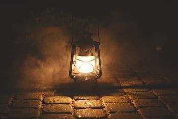 black lantern lamp, lamp, haze, night, mystical, dark, surface structures, black, petroleum, kerosene lamp, gas